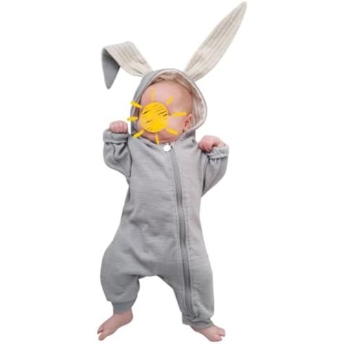 Baby Toddler Boys Clothes Unisex Cute Bunny Long Sleeves Zipper Romper