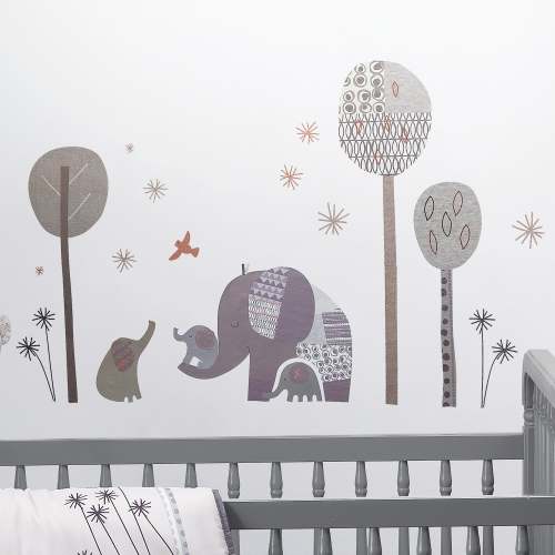 Elephant Love Gray Elephants/Trees/Stars Wall Decals/Stickers – Lambs & Ivy