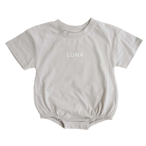 Personalized Short Sleeve Bubble Romper in Sweeet & Sassy Colors | Caden Lane