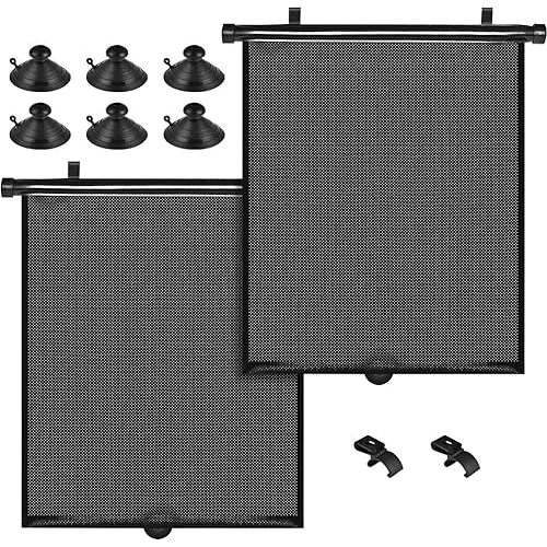 PLTCAT 2 Pack Extra Large Car Sun Shade Side Window for Baby, Roller Vehicle Shades Sun Protection Shade for SUV Truck Side Window(Extra large-20''x22'')