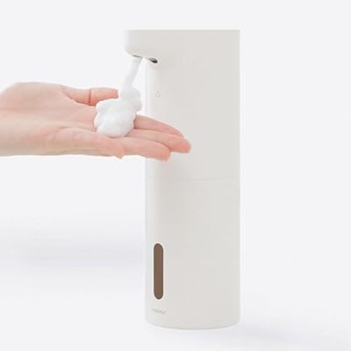 mooas Automatic Foaming Soap Dispenser, Clean Up Touchless Hand Soap Dispenser, USB Rechargeable, Electric Hand Dispenser 2levels Dish Foam Soap Dispenser for Kitchen Bathroom Commercial 10.1oz(White)