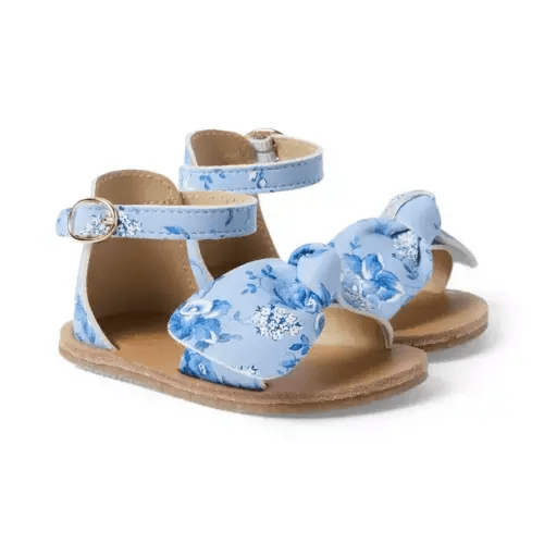 Baby Swiss Blue Floral Baby Floral Bow Sandal by Janie and Jack
