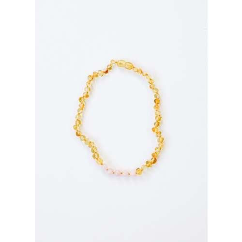 Polished Honey Baltic Amber + Rose Quartz || Necklace – CanyonLeaf