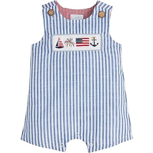 Mud Pie Children's Stripe Smocked Jon Jon; 6-9M