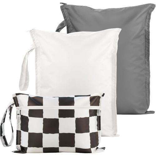RelaxScene Wet Bag for Swimsuit - 2 Pack Waterproof Wet Dry Bag for Clothes - Baby Diaper Bag - Travel Laundry Daycare Bags - Baby Beach Essentials - Bogg Bag Accessories
