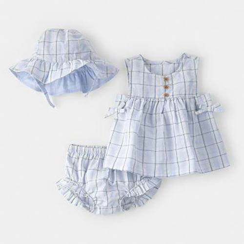 Baby Girl Carter's 3-pc. Gingham Hat, Top & Shorts Set