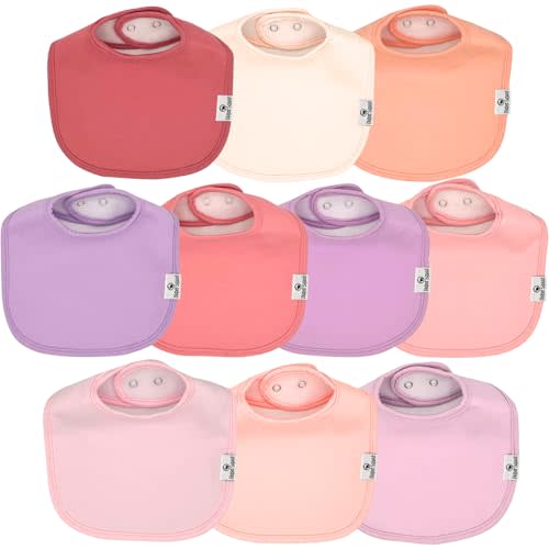 DiaperSquad's Baby Bibs for Drooling and Teething, Bibs for Boys, Baby Girl - Solid Cotton Baby Drool Bibs