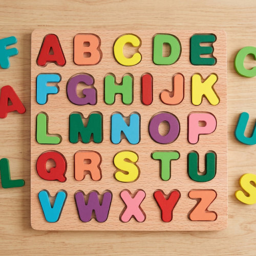 sussexhome Wooden Alphabet Puzzle for Toddlers – ABC Learning Board with Shapes, Early Preschool Educational Toy for Kids | Wayfair
