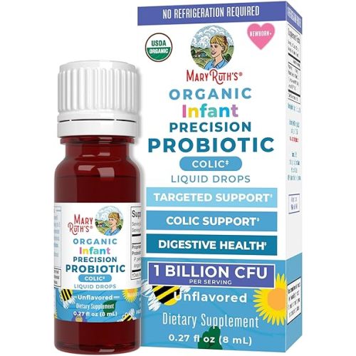 MARYRUTH'S Organics Baby Probiotic Drops | Liquid Precision Probiotics for Digestive Health | Colic Calm | Occasional Colic Baby Relief | USDA Organic | Vegan | Baby Essentials| 30 Servings