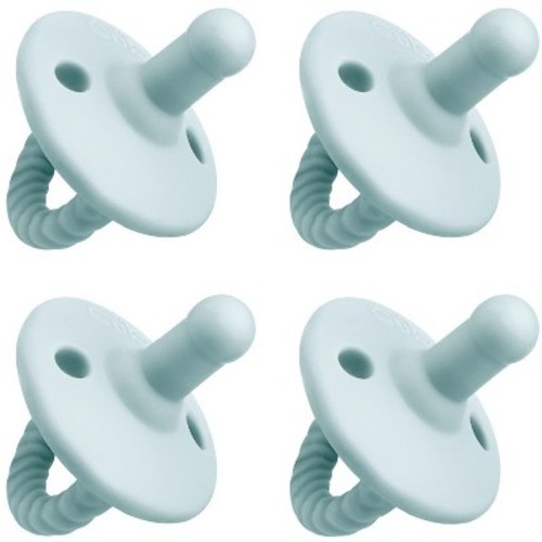 Pacifier 4 pack Soother for Newborns 100% Food Grade Soft Silicone by Comfy Cubs Months