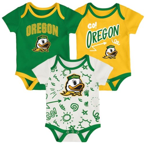 Newborn & Infant Outerstuff Oregon Ducks Three-Pack All Day Play Bodysuit Set