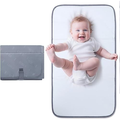 Lekebaby Portable Changing Pad, Waterproof Baby Changing Mat, Foldable Travel Diaper Chang Pad, Grey
