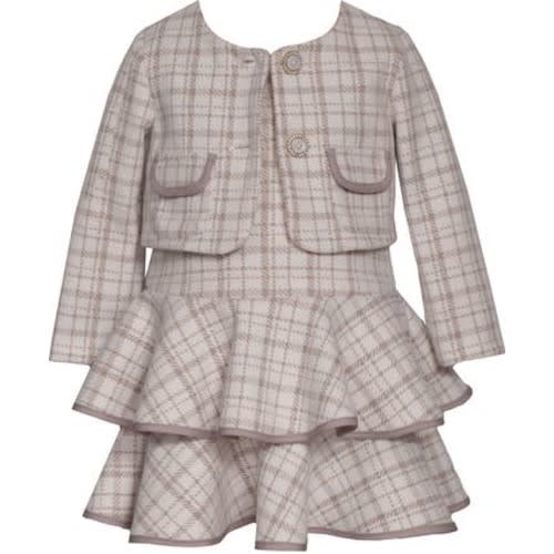 Kids' Plaid Tiered Dress & Jacket Set, 12M