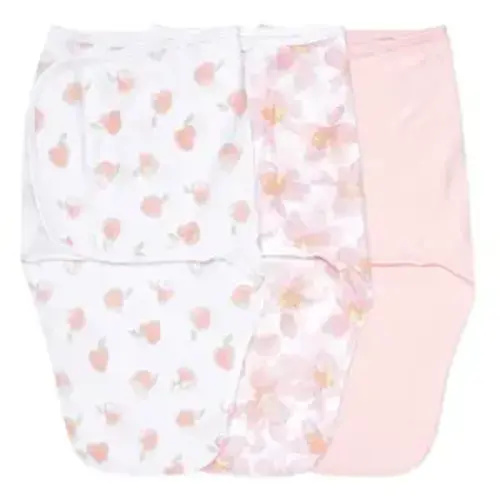 aden + anais Easy Swaddle Wrap, Newborn Wearable Swaddle Blanket, Adjustable Fasteners, 100% Cotton, 3 Pack, 0-3 Months, Garden Floral