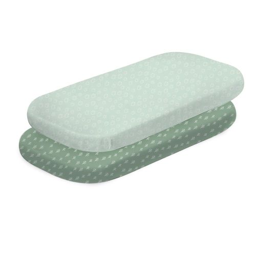 Bubba Blue Nordic Jersey Bedside Sleeper Fitted Sheet 2 Pack Avocado/Forest