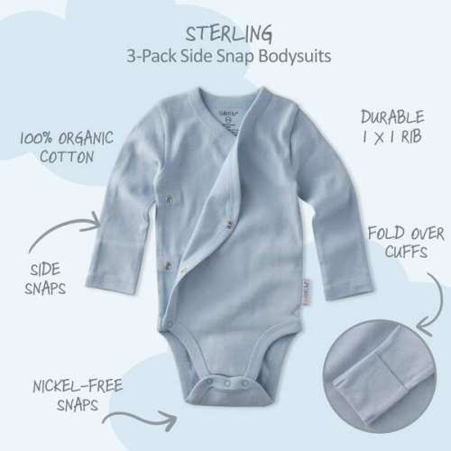 STERLING 3-Pack Side Snap Bodysuit, Rawr Some Check - butterblu | Maisonette