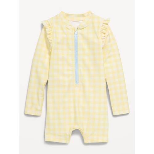 Printed Zip-Front Rashguard Romper Swimsuit for Toddler & Baby