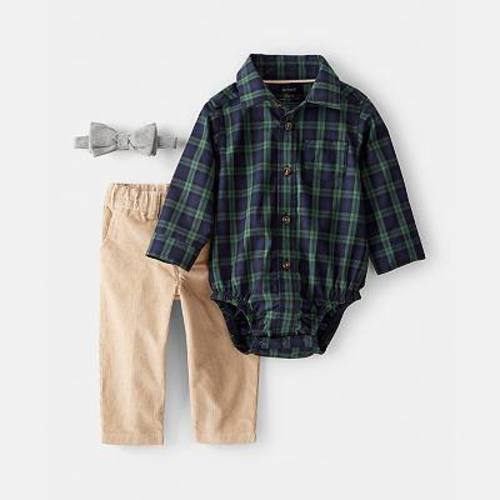 Baby Boy Carter's 3-pc. Plaid Print Bodysuit, Bowtie & Pant Set