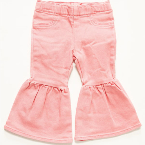 Wrangler Infant Girls' Ruffle Pull-On Flare Denim Jeans