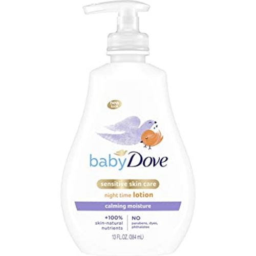 Baby Dove Sensitive Skin Care Baby Lotion For a Soothing Scented Lotion Calming Moisture Hypoallergenic and Dermatologist-Tested 13 oz