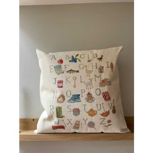 Alphabet Pillow, Natural Cotton Canvas ABC Print