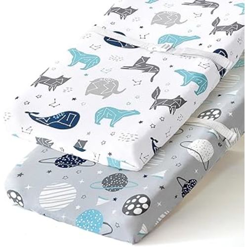 BROLEX Changing Pad Covers for Baby: Boy Girls Ultra Stretchy Soft 2 Pack Space Planet