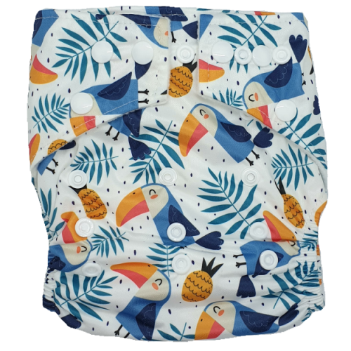 Stay Dry Bamboo Cloth Nappy - Toucans