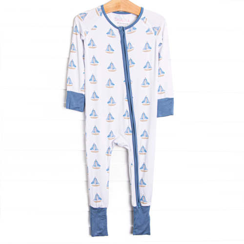 Sea Breeze and Sails Bamboo Zippy Pajama, Blue – Stitchy Fish