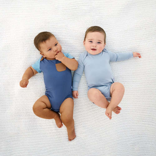 Vintage Navy Colorblock Pocket Bodysuit