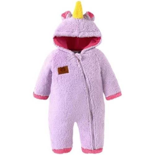 Redair Newborn Baby Bear Outfit Boys Girls Fleece Hooded Romper Jumpsuit Baby Winter Clothes Snowsuit for 0-18 Months
