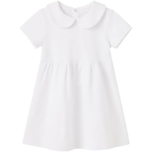 pureborn Baby Girl Dress Cotton Playwear Soild Color Dresses 0-6 Years