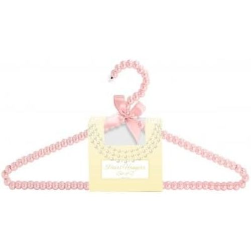 CONCEPTS 12pcs Pearl Hangers for Baby Girls & Women, Decorative Closet Hanger Set for Nursery, Wedding Dresses, Kids Clothing, Special Occasions, Photoshoots & Elegant Wardrobe Display - Pink