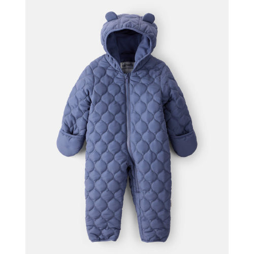 Baby Boy 1-Piece Quilted Pram Snowsuit - Navy - Carter's | Carter's