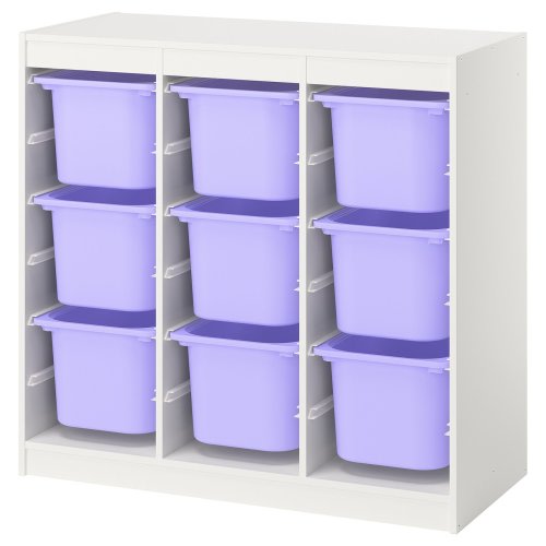TROFAST Storage combination with boxes - room divider/white lilac 39x17 3/8x37 "