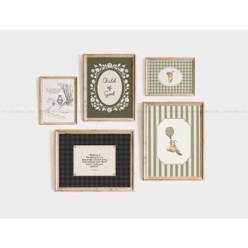 Winnie the Pooh Bible Verse Wall Art Vintage Christian Nursery Wall Art Green Baby Room Decor Winnie the Pooh Christian Nursery Wall Art