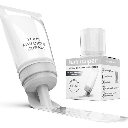 Eli & Ali Tush Swiper - Diaper Rash Cream & Butt Paste Applicator - Universal Fit for Most Diaper Creams | Mess-Free & Hygienic Alternative to Cream Spatula - Carry Less Baby Gear - Grey, 1 Pack