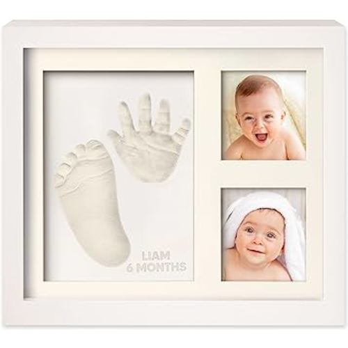 Baby Hand and Footprint Kit - Baby Footprint Kit, Baby Keepsake, Baby Shower Gifts for Mom, Baby Picture Frame for Baby Registry Boys, Girls, Personalized Baby Gifts, Mother's Day Gifts (Alpine White)