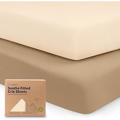 KeaBabies 2-Pack Organic Crib Sheets for Boys, Girls - Fitted Crib Mattress Sheet Neutral, Breathable Jersey Cotton Cover for Baby Bed, Toddler Mattress, Soft & Cute Prints (Pecan)