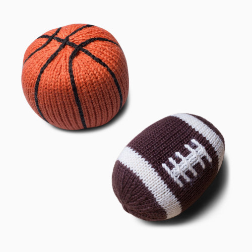 Estella Organic Cotton Handmade Sports Baby Rattle Bundle