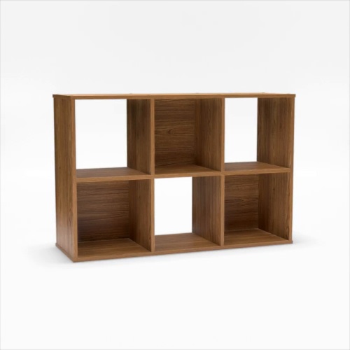 Mainstays 6 Cube Storage Organizer, Warm Walnut