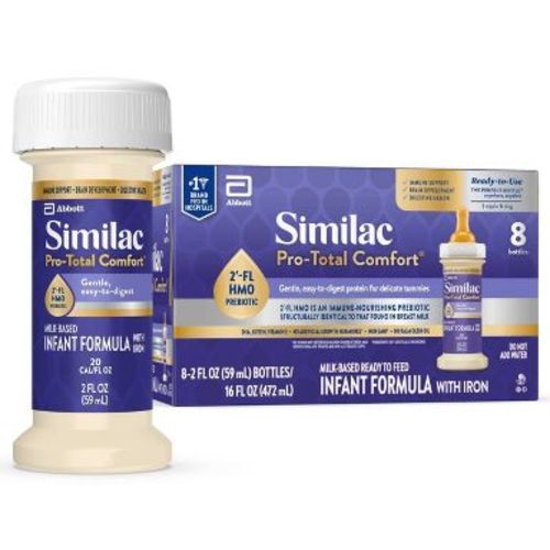 Similac Pro-Total Comfort Ready to Feed Infant Formula Bottles - 2 fl oz/8ct: Kosher, Halal, Easy to Digest
