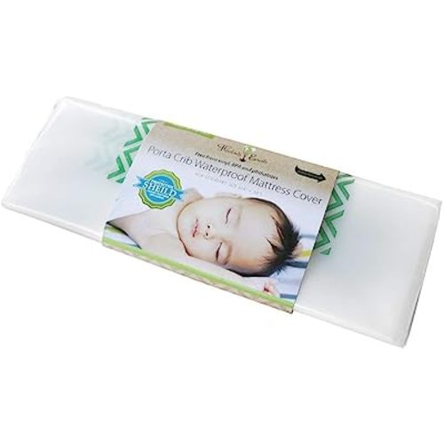 Harlow's Earth Protective Porta Crib Waterproof Mattress Cover, Waterproof, Safe Sleep Protection from Toxic Mattress Off Gassing, Impermeable Barrier Between Chemicals and Your Baby