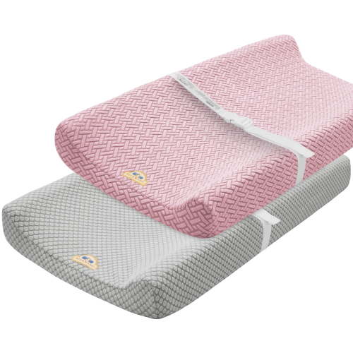 Stretchy and Breathable Changing Pad Cover, 2 Pack Jersey Knit Diaper Chang Table Sheet by Bluesnail (Pink)