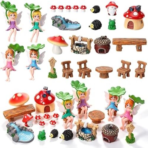 Fairy Garden Accessories 25 Pcs Mini Figurines for Outdoor Decor