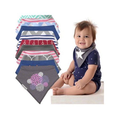 Bazzle Baby (12 Pack) Baby Bandana Drool Bibs Unisex Gift Set For Boys & Girls Infants Newborns