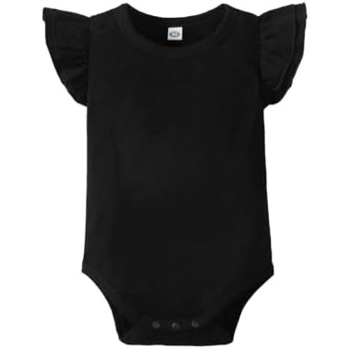 Magic Park 0-24M Infant Girl Romper Baby Girls Solid Color Bodysuit Toddler Ruffle Jumpsuit Shirts Casual Tops Baptism Shirt