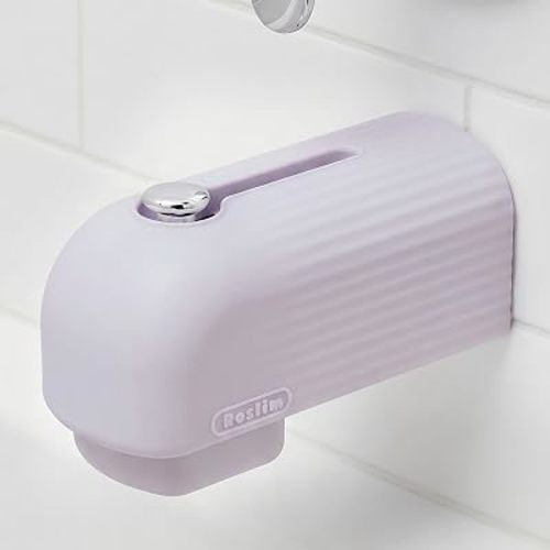Roslim Baby Bathtub Faucet Cover, Silicone Bath Faucet Cover for Kids, Bath Spout Cover for Baby, Baby Faucet Cover for Bathtub Safety, Toddler Bath Tub Water Spout Cover, Universal Fit, Light Purple