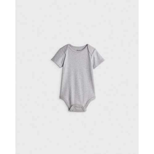 100% Organic Cotton Short Sleeve Bodysuit - Baby in Heather Grey