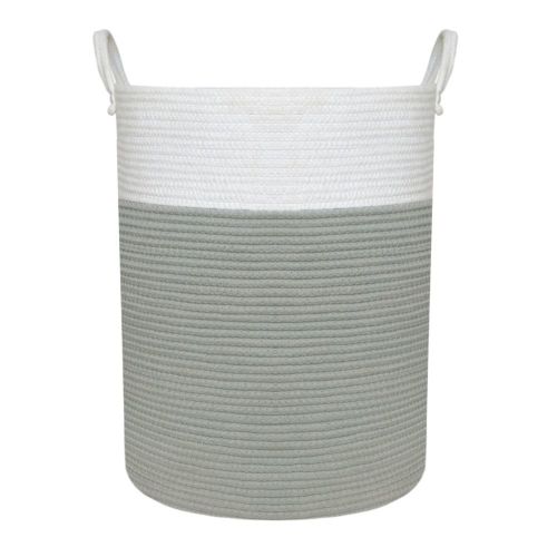 Living Textiles Cotton Rope Hamper Sage/White