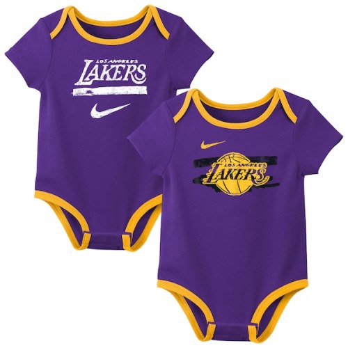 Infant Los Angeles Lakers  Nike Purple Courtside Premier 2-Pack Bodysuit Set